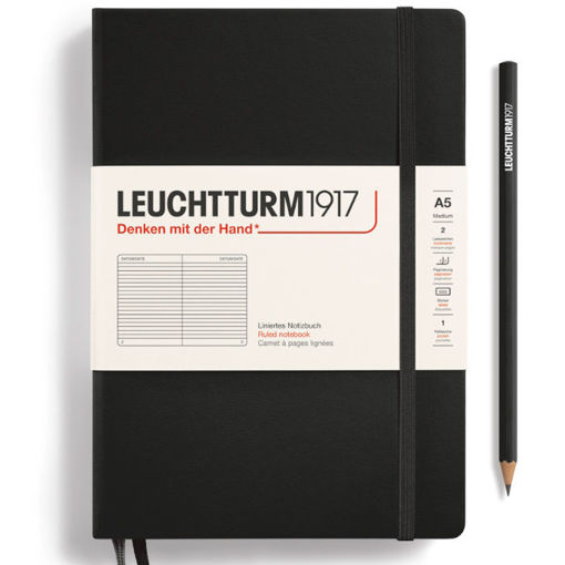 Εικόνα της Σημειωματάριο Leuchtturm1917 A5 Med Ruled Black 125φ.