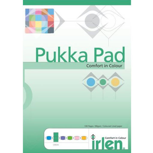 Εικόνα της Μπλοκ γραφής Pukka λαχανί Α4 ριγέ  IRLREF-50gre