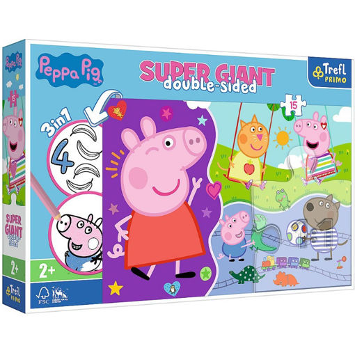 Εικόνα της Παζλ Trefl 24τμχ. Super Maxi Double-Sided Meet Happy Peppa Pig 42003