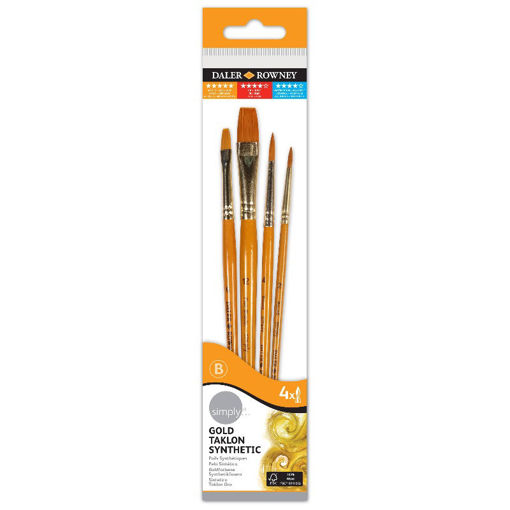 Εικόνα της Πινέλα Daler Rowney σετ 4τεμ. Simply Gold 216920401