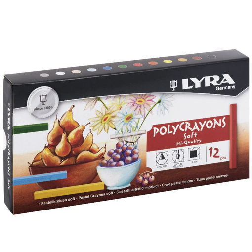 Εικόνα της Κηρομπογιές polycrayons soft hi-quality 12τεμ. Lyra