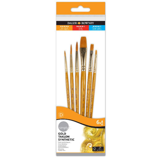 Εικόνα της Πινέλα Daler Rowney σετ 6τεμ. Simply Gold 216920600