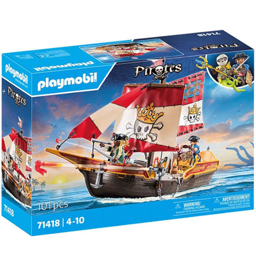 Εικόνα της Playmobil Pirates: Πειρατική Γαλέρα Ο Βασιλιάς των Πειρατών 71418