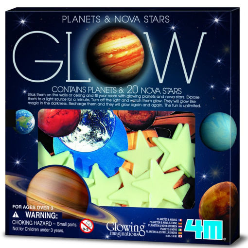 Εικόνα της Αστέρια και πλανήτες Glow 20τμχ. 4M0065