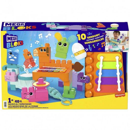 Εικόνα της Mega Bloks Sensory Line Μπάντα με Ζωάκια 40τεμ.