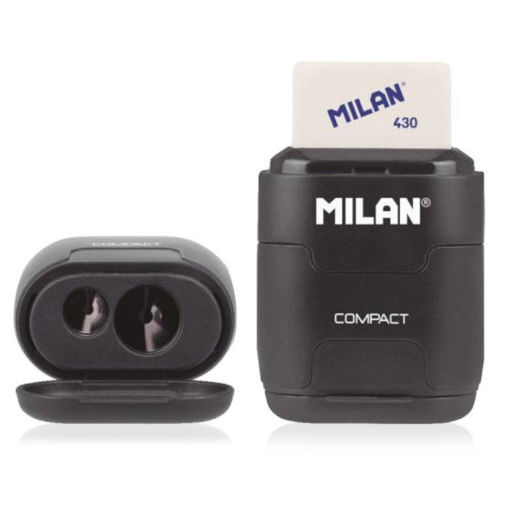 Εικόνα της Ξύστρα διπλή με γόμα Milan Black 4703116DW