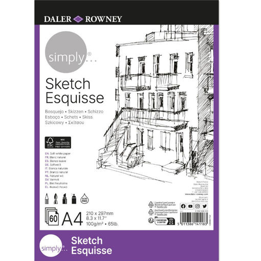 Εικόνα της Sketchbook Daler Rowney Simply Sketch Esquisse A4 100gr 60φ. 434936400