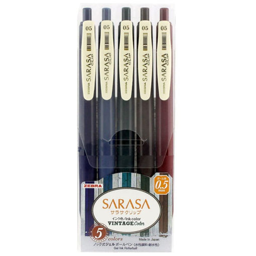 Εικόνα της Zebra Sarasa Vintage 0.5 Set 5τμχ Color Gel 69420