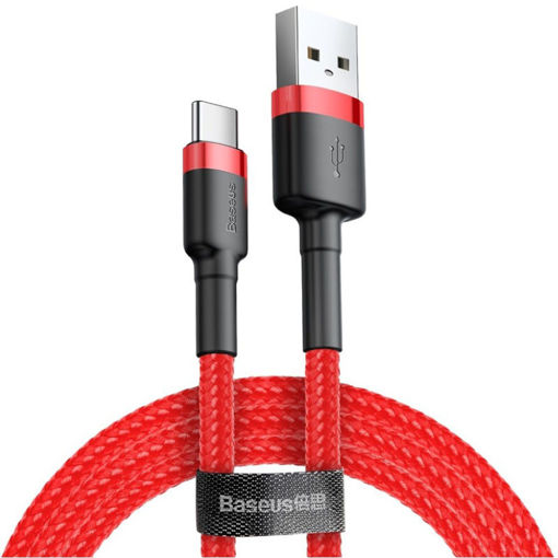 Εικόνα της Καλώδιο Baseus Cafule Braided USB 2.0 Cable USB-C male - USB-A male Κόκκινο 0.5m