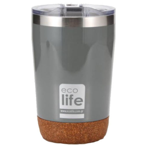 Εικόνα της Θερμός ανοξείδωτος Ecolife coffee Light Grey 370ml 33-BO-4107