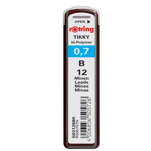 Εικόνα της Μύτες μολυβιών Rotring 0.7mm. B 12τμχ. Hi-Polymer