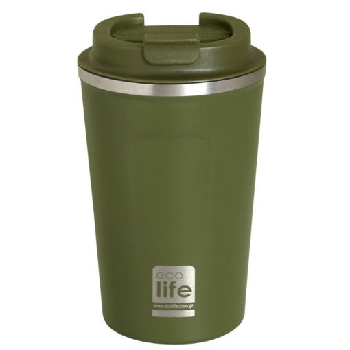 Εικόνα της Θερμός ανοξείδωτος Ecolife Coffee Cup Green 370ml 33-BO-4118