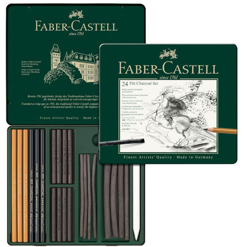 Εικόνα της Μολύβια κάρβουνο Faber Castell 112978 Wf Pitt graphite 24τεμ.