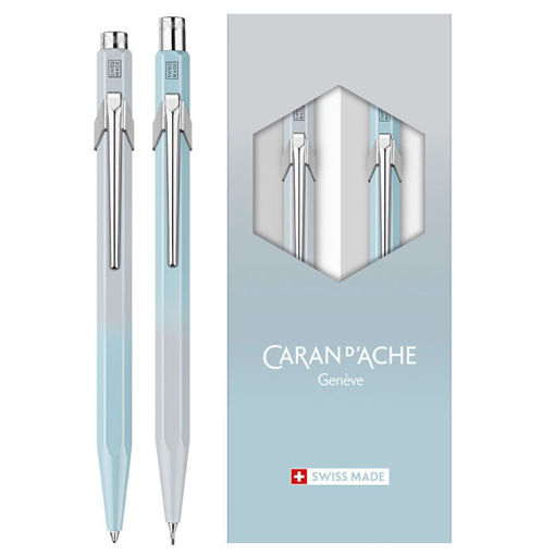 Εικόνα της Ballpoint Pen Caran D΄ache 849 & μηχανικό μολύβι Set Blue Lagoon