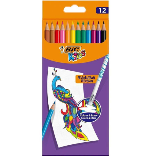 Εικόνα της Ξυλομπογιές Bic Evolution Ιllusion erasable 12τεμ.