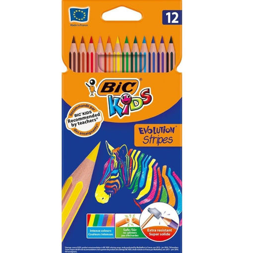 Εικόνα της Ξυλομπογιές Bic Evolution Stripes 12τεμ.