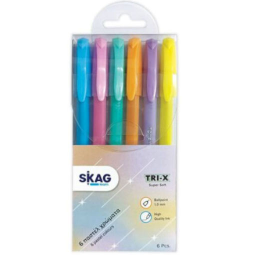 Εικόνα της Στυλό Skag Tri grip 1.0mm pastel color 6τμχ.