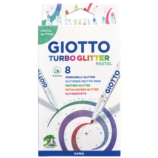 Εικόνα της Μαρκαδόροι Giotto turbo glitter pastel 8τεμ. 426300