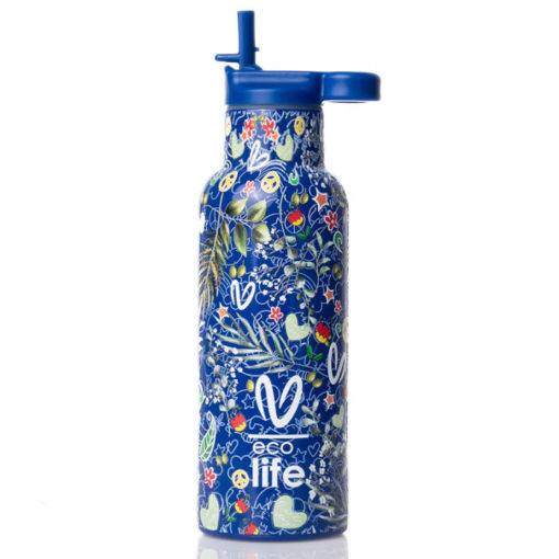 Εικόνα της Θερμός ανοξείδωτος Ecolife Vasiliki Blue 500ml 33-BO-2324