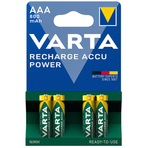 Εικόνα της Μπαταρίες Varta 800mAh ΑΑA 4τμχ. επαναφορτιζόμενες 56703B4