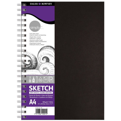 Εικόνα της Sketchbook Daler Rowney Simply Soft White Wirebound Α4 100g 54φύλλα