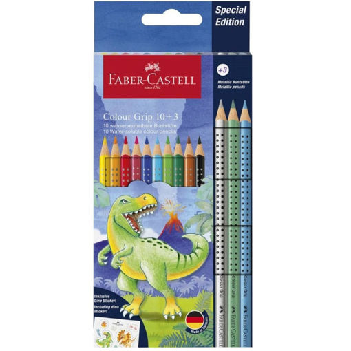 Εικόνα της Ξυλομπογές Faber Castell Grip Sparkle Dinosaur 10+3τμχ. 200545