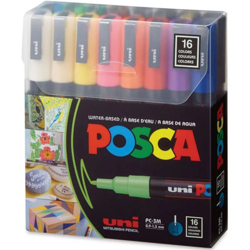 Εικόνα της Μαρκαδόροι Posca PC-3M 16 τεμαχίων Uni