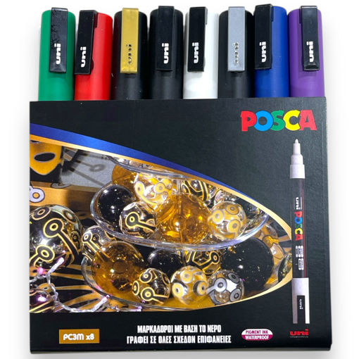 Εικόνα της Μαρκαδόροι Posca PC-3M XMAS 8τμχ. Uni