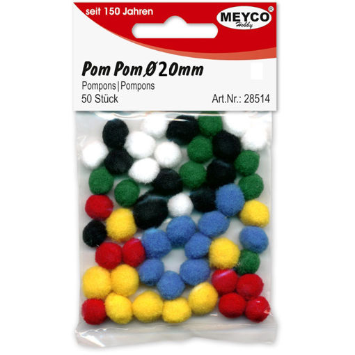 Εικόνα της Μπάλες pompons Meyco πολύχρωμες 30τεμ. 20mm 28534