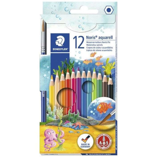 Εικόνα της Ξυλομπογιές Staedtler aquarel με πινέλο 12τεμ. 10NC12