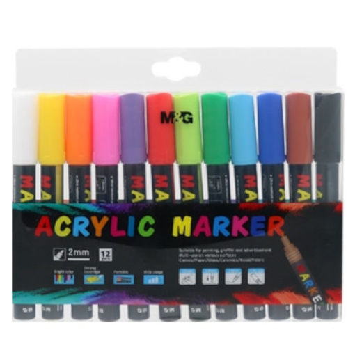 Εικόνα της Μαρκαδόροι M&G Acrylic 12τμχ APL976E1