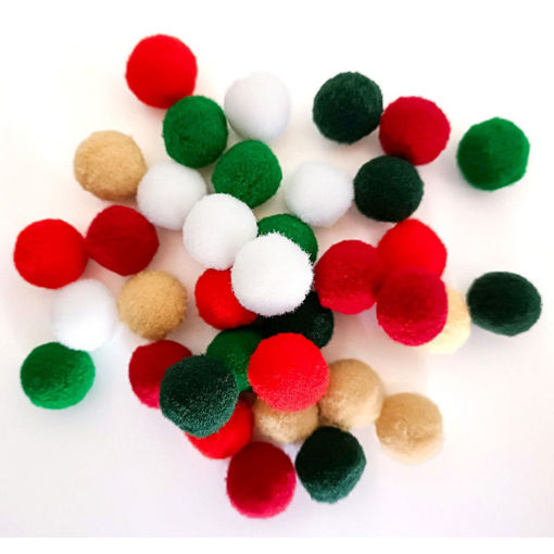 Εικόνα της Μπάλες pompons X-Mas 20mm 35τμχ InterDruk