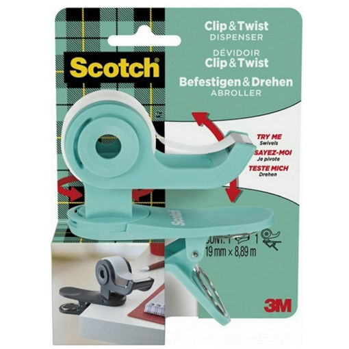 Εικόνα της Βάση με σελοτέιπ 3M Clip & Twist 19mmX8.89m Scotch